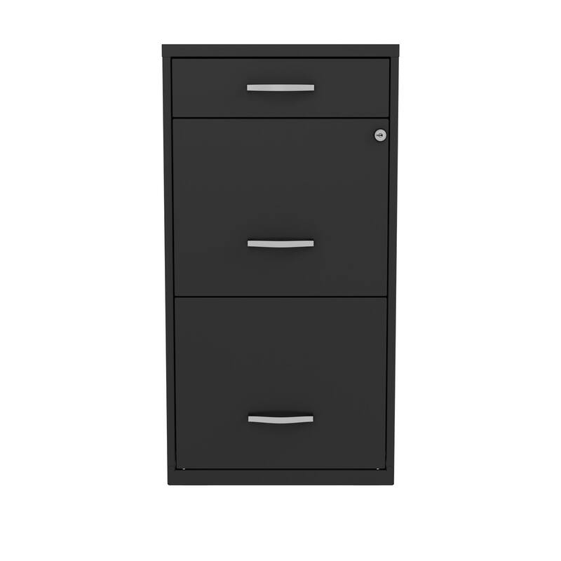 Space Solutions 18" Deep 3 Drawer Metal File Black Bed Bath